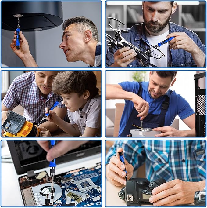 80 IN 1 Professional Computer Repair Tool Kit, Precision Screwdriver Set with 56 Bits, Magnetic Screwdriver Set for Laptop, PC, MacBook, Tablet, iPhone, PS4, Electronics, Gamer Tech Gifts for Men