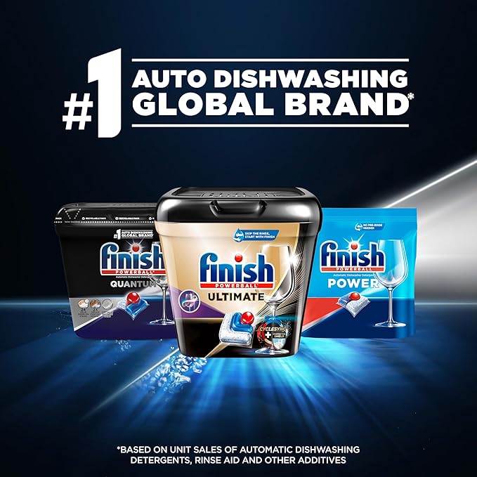 Finish Quantum Dishwasher Pods, No Pre-Rinse Dishwasher Detergent Soap Removes 24HR Dried-On Stain and Grease, Leaving a Virtually Spotless Shine, 62 Count