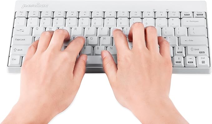 Perixx PERIDUO-712W Wireless Mini Keyboard and Mouse Set, White, US English Layout