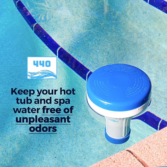 440 Mini Premium Floater Dispenser for Spa, Hot Tub and Small Pools for 1 Inch Chlorine or Bromine Tablets. (Tablets NOT Included) Adjustable Release, from 0 to 13 Flow Control