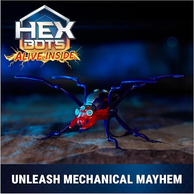 HEX Bots Skitter Bot Spider, Robotic Kids Toys with Insect-Like Movement for Indoor/Outdoor Play, Robot Toys for Boys & Girls Ages 4 & Up, Red