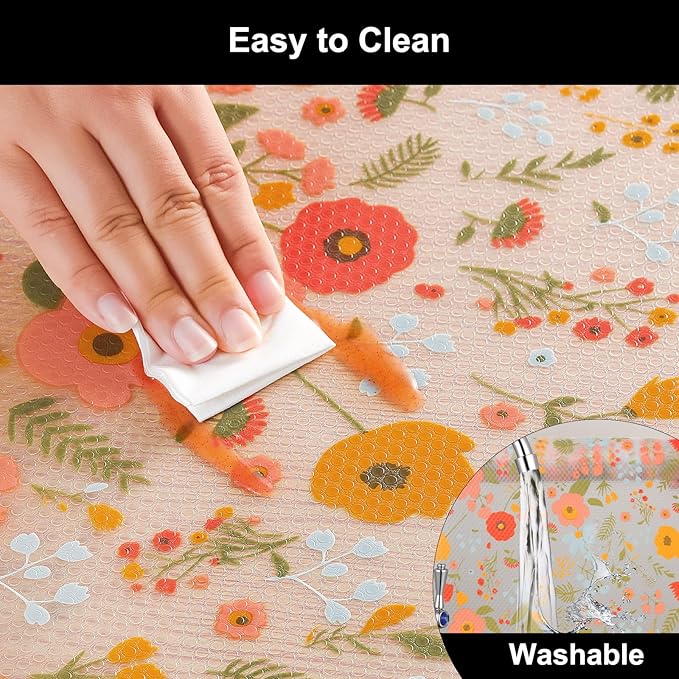 Cooyes Shelf Liner – Premium Non-Adhesive Cabinet & Drawer Liner for Kitchen – Waterproof Shelf Paper with Modern Pattern – Durable EVA Cabinet Mat – Easy to Cut （12" W x 360" L）