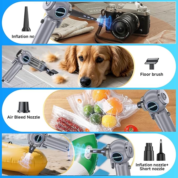 Handheld Car Vacuum Portable Cordless（Equipped with a one-Touch Window Breaker and Seatbelt Cutter ） Car Vacuum Cleaner with 25000Pa Ultra-Strong Suction,Design for Drivers (Silver Gray)