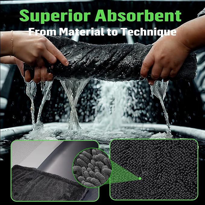 Bath Wipes Shower Cleaning Cloths, Premium Car Drying Towel | Ultra Absorbent Twisted-Loop Design| Microfiber Towel for Car, Shower Cabin, Household