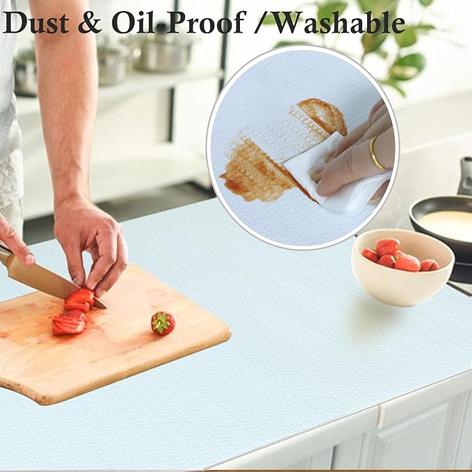 Shelf Liners for Kitchen Cabinets 15 Inch Wide X 20 Ft Non Adhesive Cabinet Drawer Liner Non Slip Water Oil-Proof Pantry Shelves Liner for Strong Grip Closet Cupboard Refrigerator Mat Bathroom