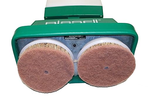 Bissell BigGreen BGFS5000 Portable Two Brush Floor Scrubber & Polisher, Polypropylene, 13"" W x 7"" D x 44"" H, White & Green