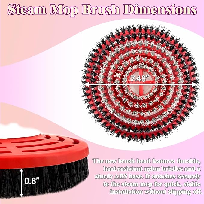 Steam Cleaner Mop Replacement Brush Heads for Shark steam and Scrub mop S7000 S7201 S7005 S7020 S7001C S7000AMZ S8001, Upgraded Scrubbing & Polishing Pads for Deep Cleaning Hard Floors, Red & Black
