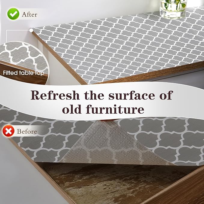 Drawer and Shelf Liner, Non-Slip Kitchen Cabinet Liners Non-Adhesive Thick Strong Grip Waterproof Washable Mats Protect Dresser Shelves Cupboard Bathroom Cabinets, Gray, 24 in X 30 FT