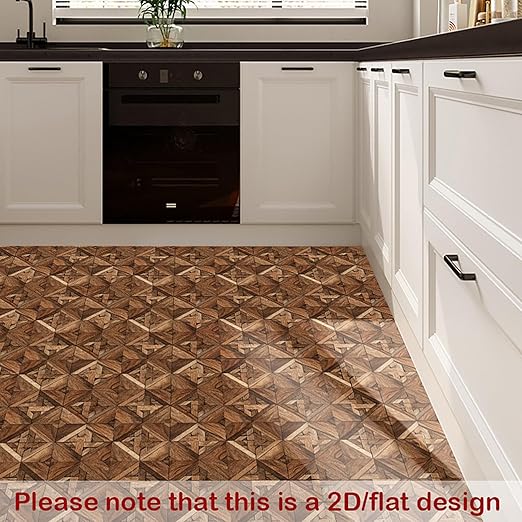 Nuxovilar Peel and Stick Vinyl Floor Tiles, 12"x12" Wood-Pattern Self-Adhesive Flooring (10 Pcs)