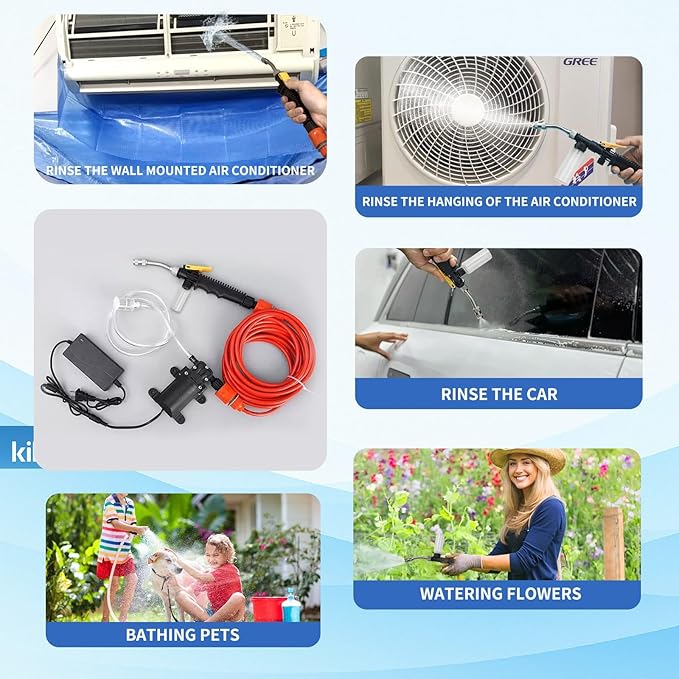 Mini Split Cleaning Bag Kit with Double Hose Drain, Double Bracket,Uniquely Designed Mini Split-Type Cleaning System Bag(30PCS,Small,White)