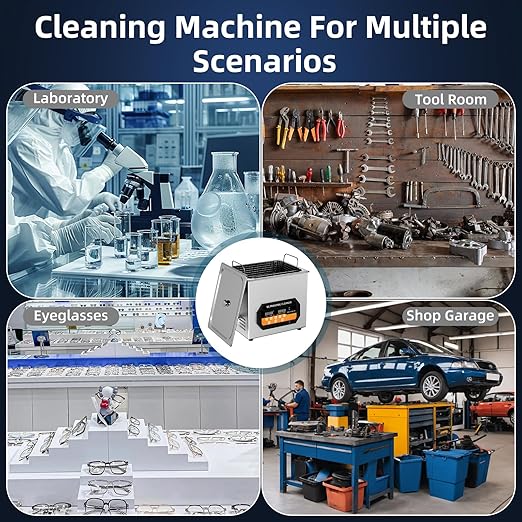Ultrasonic Cleaner 11L 240W Digital Ultrasonic Cleaning Machine with Upgraded Degassing & Gentle Mode, 40kHz, with Heater & Timer for Tools, Jewelry, Watches, Glasses, Dentures, Small Parts