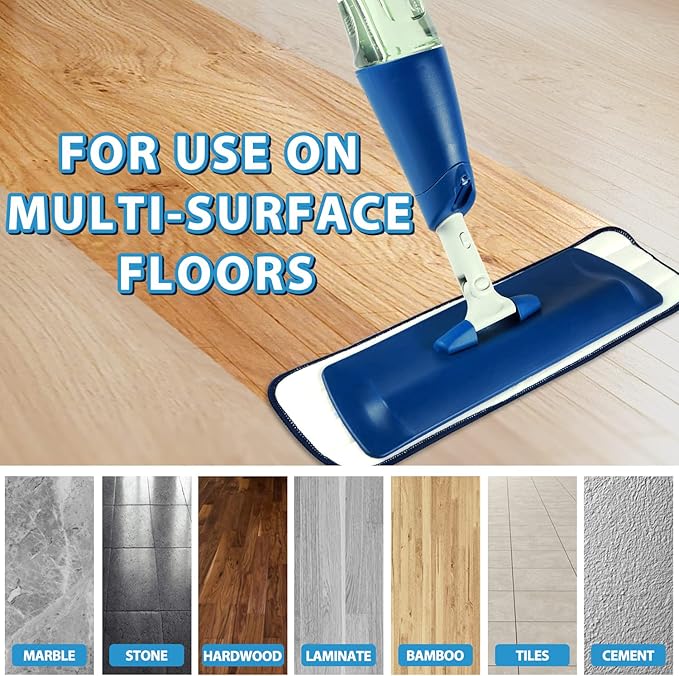 6 Pack Microfiber Cleaning Pads for Bona Mop, Safe for Hardwood and Hard-Surface Floors, Reusable Microfiber Mop Pads for 18 Inch Mop, No Residue, Super-Absorbent, Over 500 Machine Washes
