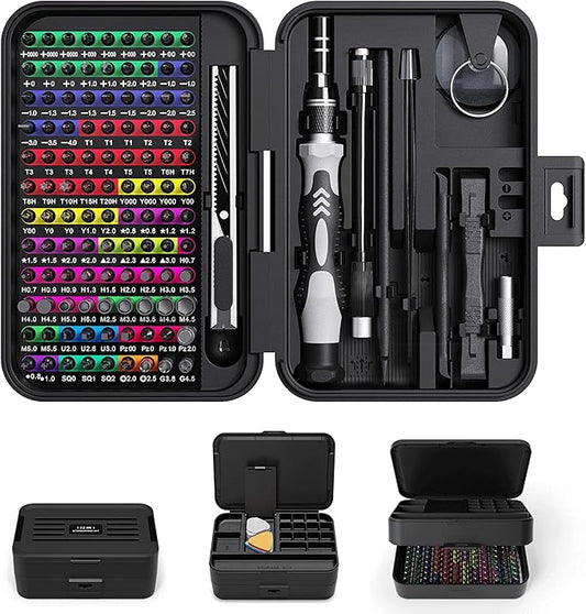 Mini Precision Screwdriver Set with Color-coded Identification, 132 in 1 Micro Magnetic Repair Tool Kits with Storage Box, 108 Bits,Small Manual Screw Driver Toolkits for iPhone/Mac/iPad/Table