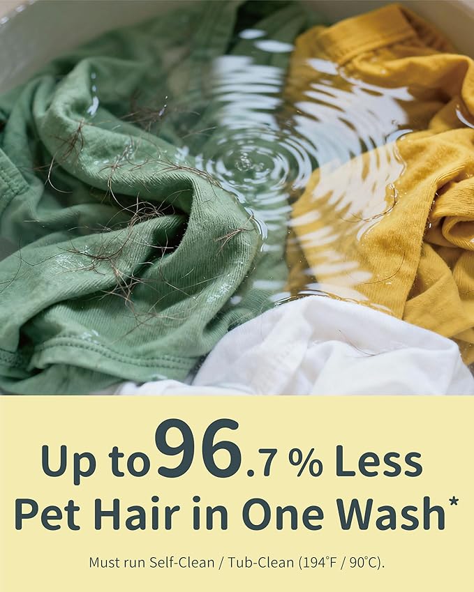 FurGone by Seedshub Pet Hair Odor & Stain Remover for Laundry, 96.7% Hair Dissolution, Based Powder Detergent for Clothes, Bedding, Effective Dog & Cat Hair Remover, 6-Month Supply, Septic Safe