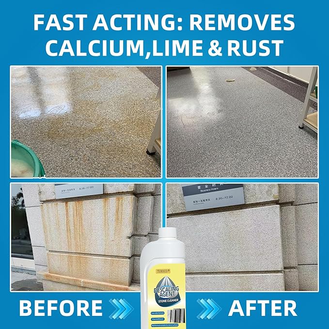 500ml Stone Cleaner for Marble, Granite & Tile – Heavy-Duty Stain, Rust & Limescale Remover with Deep Penetrating Formula – Marble Cleaner for Kitchen, Bathroom, Concrete & Outdoor Stone Surfaces