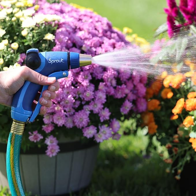 Sprout 65111-AMZ Metal Front Trigger Adjustable Nozzle and QuickConnect Product Adapter Amazon Bundle, Blueberry Blue