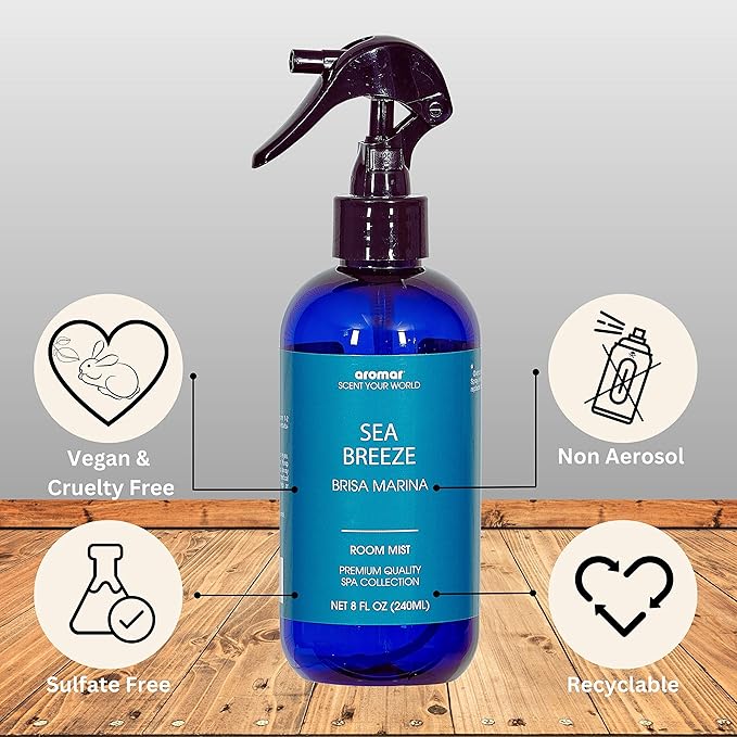Aromar Essential Room Mist and Fabric Spray with Natural Freshener Aromatherapy for a Fresh and Rejuvenated Home 8 oz Eternal Life