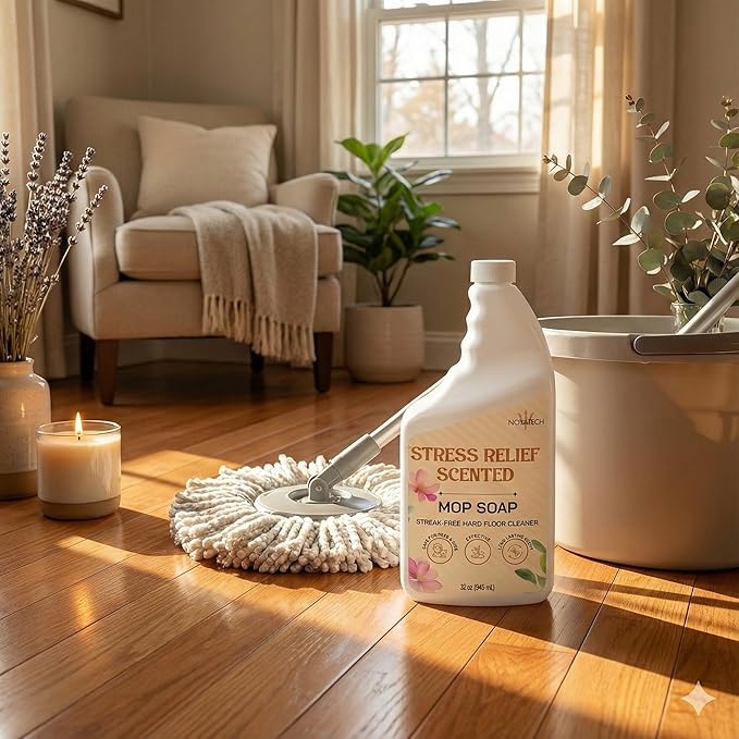 Mop Soap Highly Scented Stress Relief Fragrance. Floor Cleaner Concentrate – Non-Toxic, Pet safe, No Residue – Safe for Tile, Stone, Marble, Wood, & Grout – For All Mop Types – Made in USA