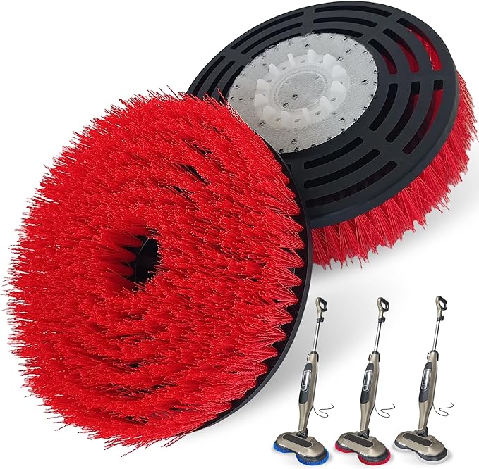 2 Pack S7001 Upgraded Mop Pad Replacement Brush Heads for Shark Steam Mop Pads | Professional Cleaning and Polishing | Compatible with Shark S8201/S7000Series | for Deep Cleaning Hard Floors (red)