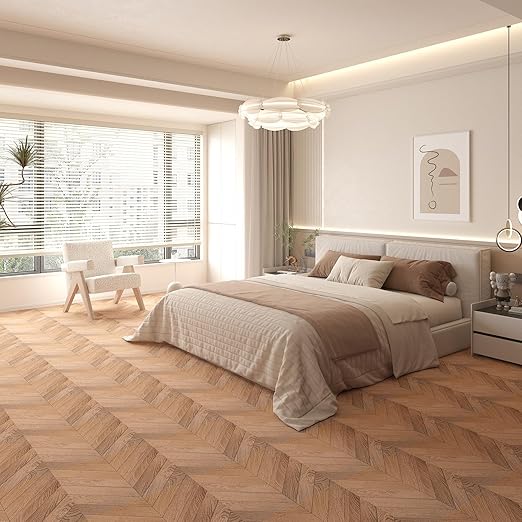 Art3d 10-Pack Herringbone Peel and Stick Vinyl Floor Tiles, 12" x 12" Self Adhesive Waterproof Wood Flooring Plank for Living Room, Kitchen, Bathroom, Bedroom, Cover 10 Sq. Ft, Brown