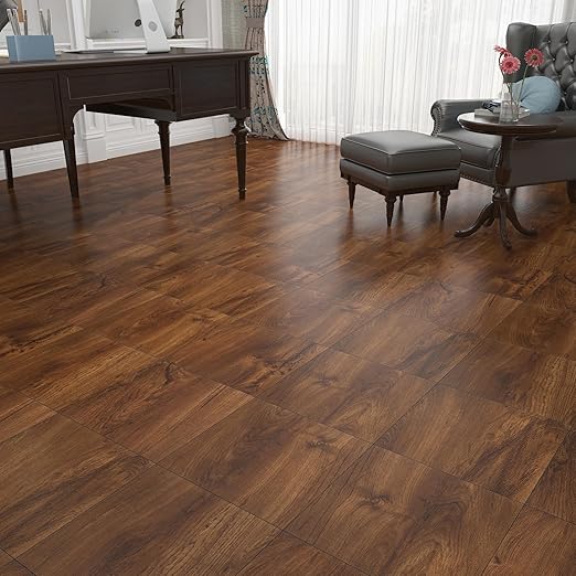 Yenhome 6"X36" Vinyl Kitchen Floor Tiles Peel and Stick Waterproof Temporary Bathroom Flooring Peel and Stick Floor Tile Brown Wood Self Adhesive Scratch-Resistant Vinyl Flooring (35plank, 52.5sq.Ft)