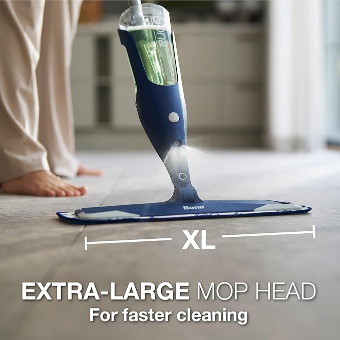 Bona Premium Motion Multi-Surface Floor Spray Mop - Includes Multi-Surface Floor Cleaning Solution and Machine Washable Microfiber Cleaning Pad - for Stone, Tile, Laminate, and Vinyl Floors