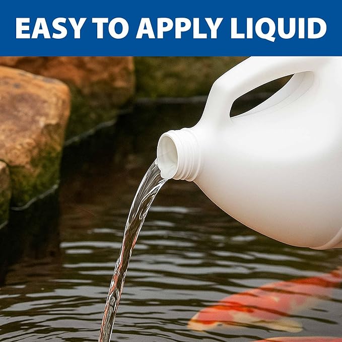 The Pond Guy LiquidClear Beneficial Bacteria Pond Cleaner for Outdoor Water Gardens & Small Ponds, Cloudy Water Reducer, Fish & Plant Safe, 1 Gallon