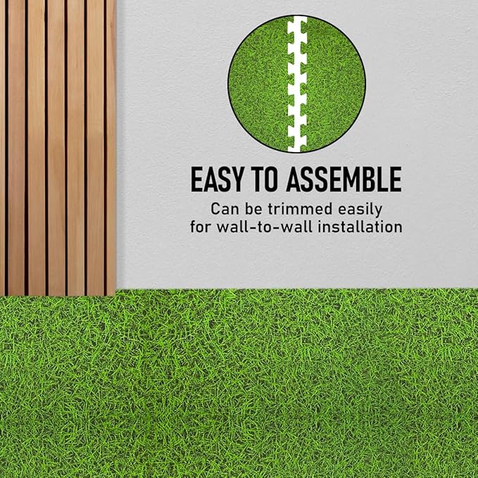 HomeCube USA 3/8 Inch Thick Interlocking Wood Grain Foam Floor Tiles for Home, Office, Workout Equipment Space, Commercial Areas, Anti-Fatigue Flooring Padding 24x24 in, Green Grass, 32 SQ Ft -8 Tiles