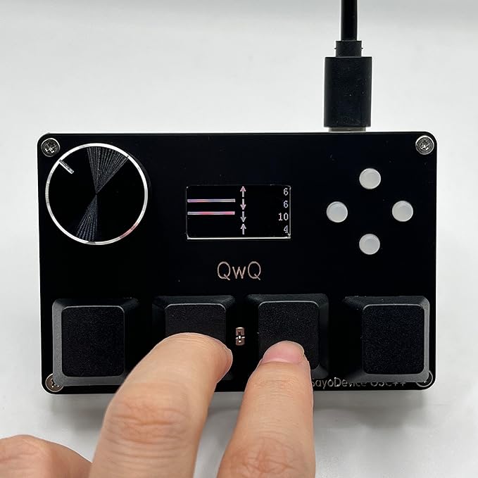 SayoDevice O3C++ OSU Keyboard Rapid Trigger Hall Switches Magnetic Linear Switches Keyboard with Knob and Screen,Copy Paste,Shotcut,Macro Hotswap Mini Keypad (Black)