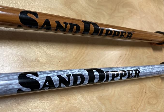 Sand Dipper - Shark Tooth Sifter and Beach Sand Sifter - Adjustable Shelling Tools for Beach for Adults - Limited Edition Wood Pattern Sand Scoop for Beach Combing