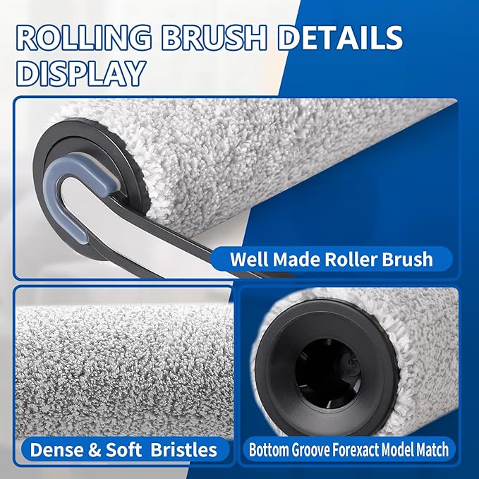 keluke Roller Brush and Filters Replacement Compatible with Tineco iFLOOR 5 Breeze Cordless Vacuum Cleaner,Replacement Parts Include 2 Brush Rollers, 4 Vac Filters
