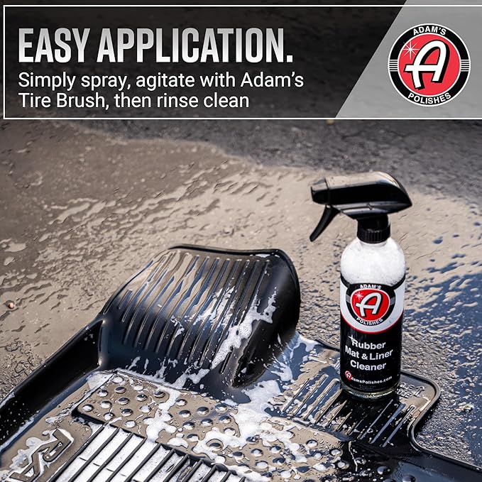 Adam's Rubber Mat & Liner Cleaner 16oz - Floor Mat Cleaner Restores Rubber, Plastic & Vinyl Mats For Car Detailing, Alos Works On Truck Bed Cargo Liners, Trunk Mat Accessories & More