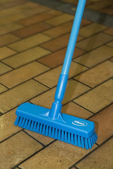 Vikan 70607 Brush,Wall/Floor Scrub,Stiff,12",PP/PBT,Orange