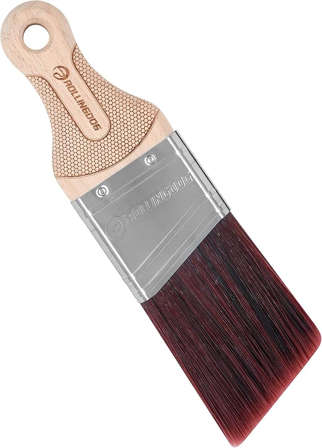 ROLLINGDOG 2 Inch Trim Brush - Short Handle Angled Paint Brush for Painting Walls, Furniture, Cutting in, Trim, Detail Painting