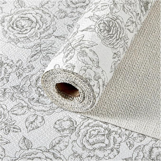 Drawer and Shelf Liner, Non-Slip Kitchen Cabinet Liners Non-Adhesive Thick Strong Grip Waterproof Washable Mats Protect Dresser Shelves Cupboard Bathroom Cabinets, Rose, 24 in X 20 FT