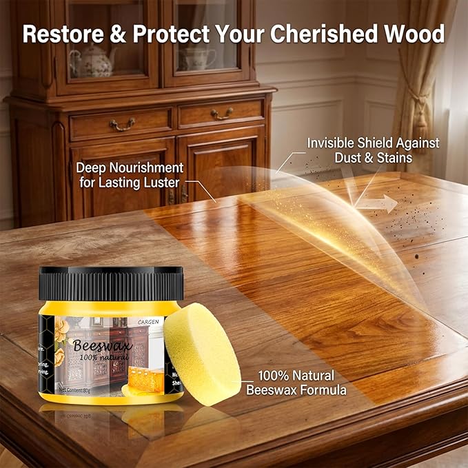 CARGEN 3 PCS Wood Seasoning Beewax Natural Beewax Traditional Wood Wax Multipurpose Beeswax Furniture Polish for Wood Polish Furniture Care