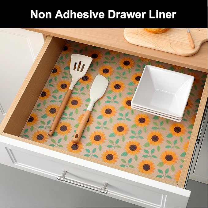 Cooyes Shelf Liner – Premium Non-Adhesive Cabinet & Drawer Liner for Kitchen – Waterproof Shelf Paper with Modern Pattern – Durable EVA Cabinet Mat – Easy to Cut （17.5" W x 360" L）