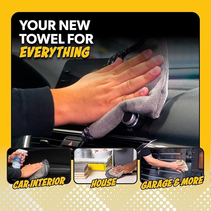 Chemical Guys Microfiber Towels for Cars Microfiber Cleaning Cloth Gray Drying Towels Car Detailing for Wash Interior and Glass, 14 x 12 Inch - 9 Pack