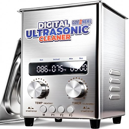 2L Ultrasonic Cleaner, Professional Ultrasonic Cleaner Machine with Timer & Heater, Digital Display & Knob Control, Sonic Cleaning Machine for Parts Labs Jewelry Watch Glasses Cleaning 60W