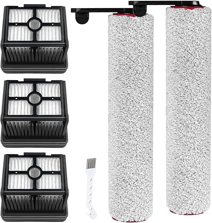 (6pcs) Replacement Brush Rollers And HEPA Filters For Dreame H12 Pro/ H12 Dual Wet Dry Vacuum Cleaner, Replacement Parts Accessories Kit Inclue 3 Vacuum Filter, 2 Roller Brushes