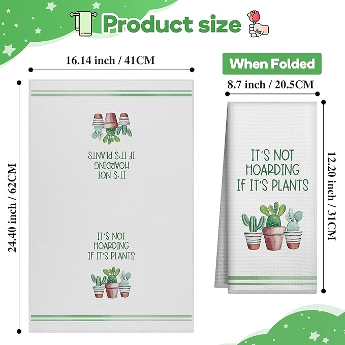 Gifts for Plant Lovers,Plant Lady Mom Gifts,Plant Gifts for Women Gardener Teacher,Funny Best Friend Birthday Gifts,Gardening Gifts,Kitchen Hand Towels Dishcloths Set,Cute Kitchen Decor,New Home Gifts