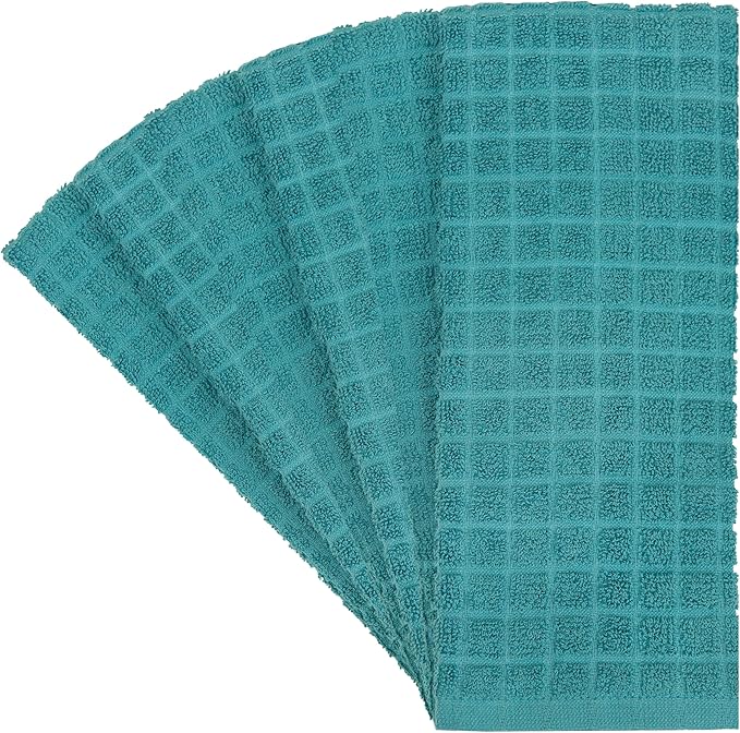 Premium Kitchen Towels (16”x 28”, 6 Pack) | Cotton Kitchen Hand Towels | Dish Towels | Kitchen Towels | Highly Absorbent Tea Towels Set | Aqua