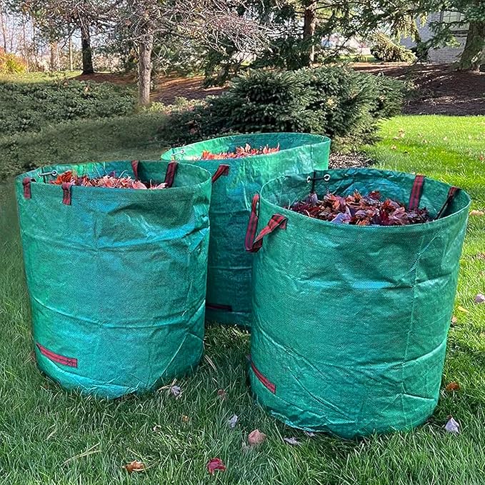 72 Gallon Garden Waste Bag, Reusable Leaf Bag Yard Waste Bag 3 Pack Lawn Yard Bag with Reinforced Handles for Loading Garden Leaves and Trash