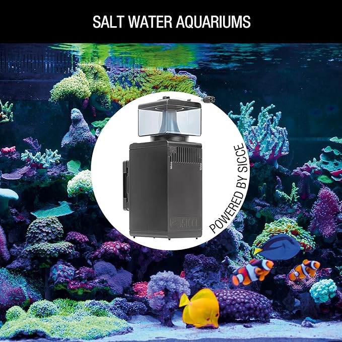 Sicce Shark Nano Protein Skimmer 300 up to 80 Gallon Saltwater Aquariums | Ultra Quiet Pump, Adjustable, Compact, Small Aquarium Marine Reef Tank