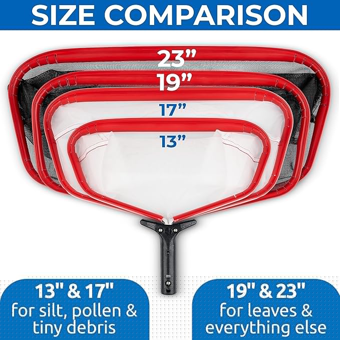 ProTuff 13" Spa Silt Net for PROS – “490 Promise” Unlimited, Unconditional Replacement - Heavy Duty Ultra Fine Mesh Silt & Sand Skimmer Cleans 3X Faster Than Vacuum - 13 inch Leaf Rake Bag for Pollen
