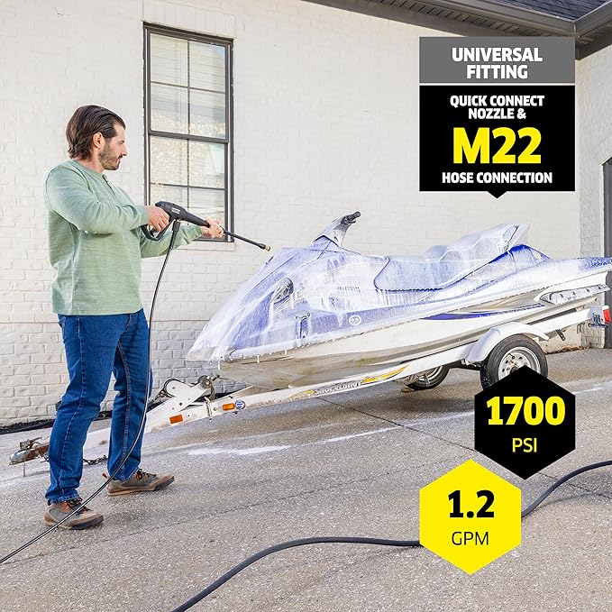 Kärcher Pressure Washer K1700, CETA Certified, 3 Spray Nozzles, Detergent Tank, for Cars, Driveways, Siding, Patios, 1.2 max. GPM