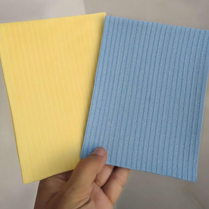 COMPAC Home Reusable Kitchen Cleaning Sponges - 12 Pack Eco-Friendly Dishcloths, Super Absorbent Dish Cloth Sponge for Counters, All Surfaces, Replaces Paper Towels
