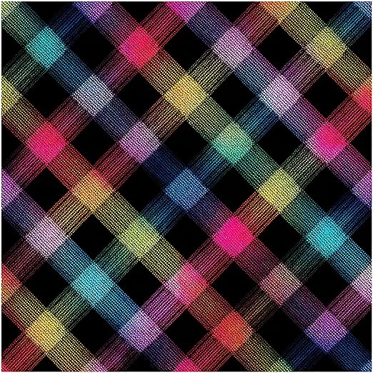 Nuxovilar Peel and Stick Vinyl Floor Tiles - 12x12 Inch Colorful Plaid Pattern, 10 Pcs Self-Adhesive Flooring for Easy Installation