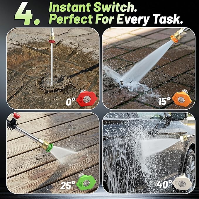 Pressure Washer, Power Washer with Foam Cannon High Pressure Washer for Cars, Decks, Fences, Patios and Driveway,Decks,High Pressure Cleaning Machine with 4 Nozzles