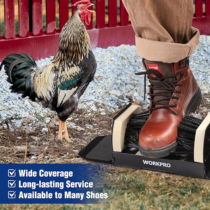 WORKPRO Boot Brush Scraper Outdoor, Shoe Cleaner Brush, Boot Scrubber, Heavy Duty Boot Cleaning Brush, 2 Pack